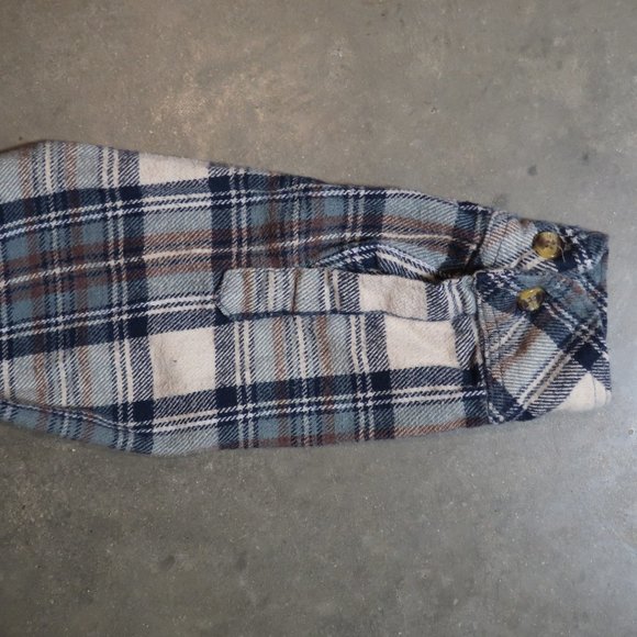 A Zone. Men's Large. Flannel. Tan w/ Blue. - Picture 3 of 4